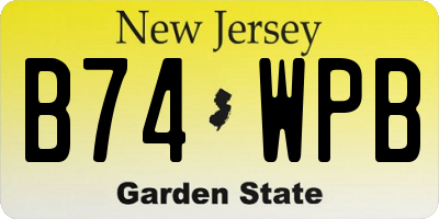 NJ license plate B74WPB