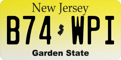 NJ license plate B74WPI