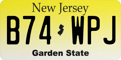 NJ license plate B74WPJ