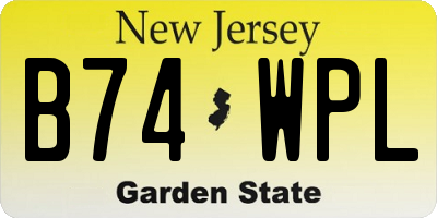 NJ license plate B74WPL