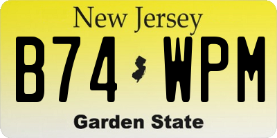NJ license plate B74WPM