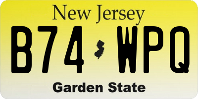NJ license plate B74WPQ