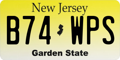NJ license plate B74WPS