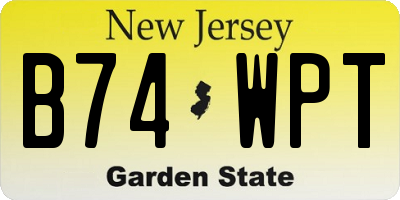 NJ license plate B74WPT