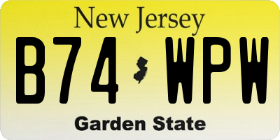NJ license plate B74WPW