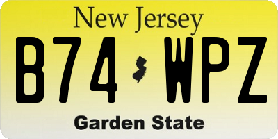 NJ license plate B74WPZ
