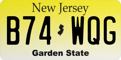 NJ license plate B74WQG