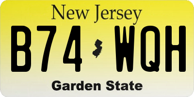 NJ license plate B74WQH