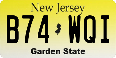 NJ license plate B74WQI