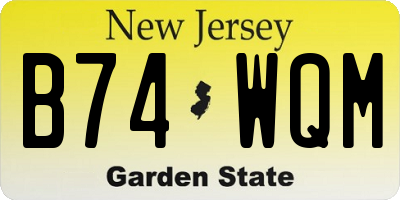 NJ license plate B74WQM
