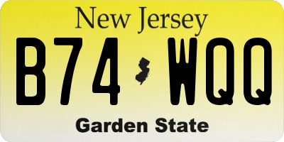NJ license plate B74WQQ
