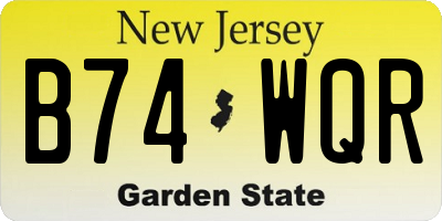 NJ license plate B74WQR