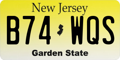 NJ license plate B74WQS