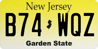NJ license plate B74WQZ