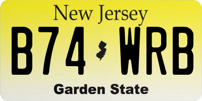 NJ license plate B74WRB