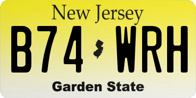NJ license plate B74WRH
