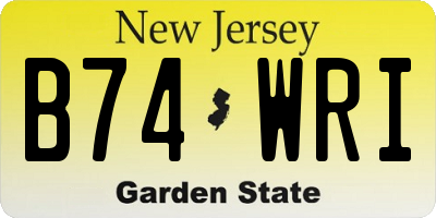 NJ license plate B74WRI