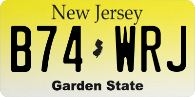 NJ license plate B74WRJ