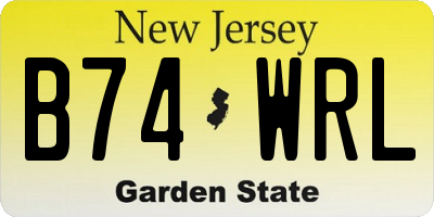 NJ license plate B74WRL
