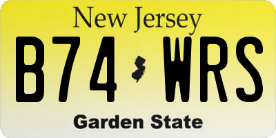 NJ license plate B74WRS