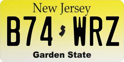 NJ license plate B74WRZ