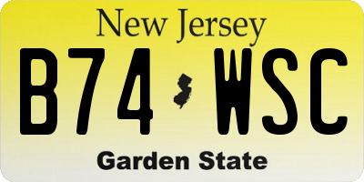 NJ license plate B74WSC