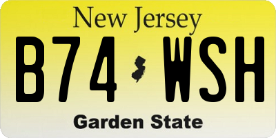 NJ license plate B74WSH