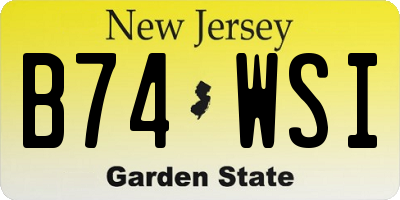 NJ license plate B74WSI