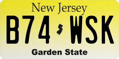 NJ license plate B74WSK