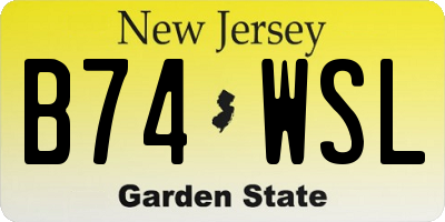 NJ license plate B74WSL