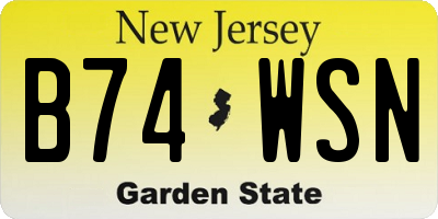 NJ license plate B74WSN