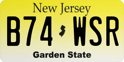 NJ license plate B74WSR
