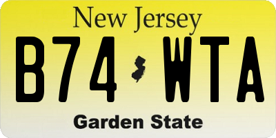 NJ license plate B74WTA
