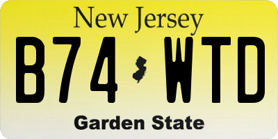 NJ license plate B74WTD