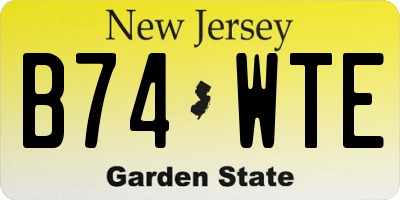 NJ license plate B74WTE