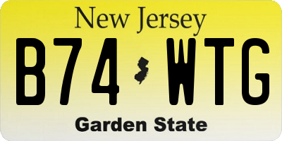 NJ license plate B74WTG