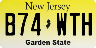 NJ license plate B74WTH