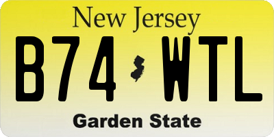 NJ license plate B74WTL