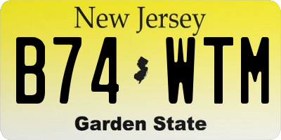 NJ license plate B74WTM
