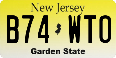 NJ license plate B74WTO