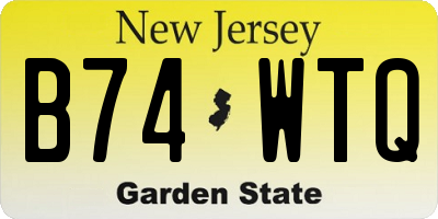 NJ license plate B74WTQ
