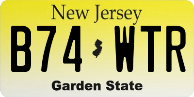 NJ license plate B74WTR