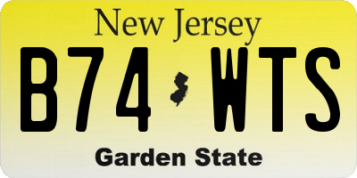 NJ license plate B74WTS