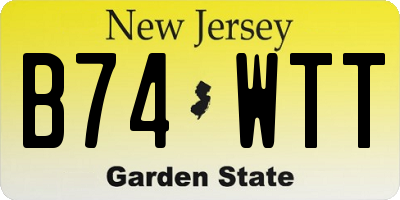NJ license plate B74WTT