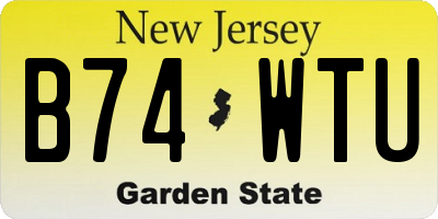 NJ license plate B74WTU