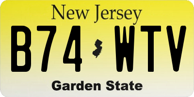 NJ license plate B74WTV