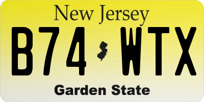 NJ license plate B74WTX