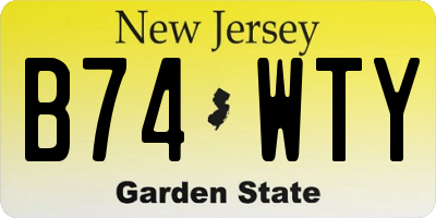 NJ license plate B74WTY