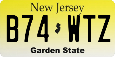 NJ license plate B74WTZ