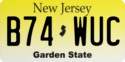 NJ license plate B74WUC